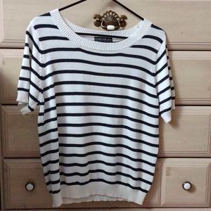 Black and White Striped Top